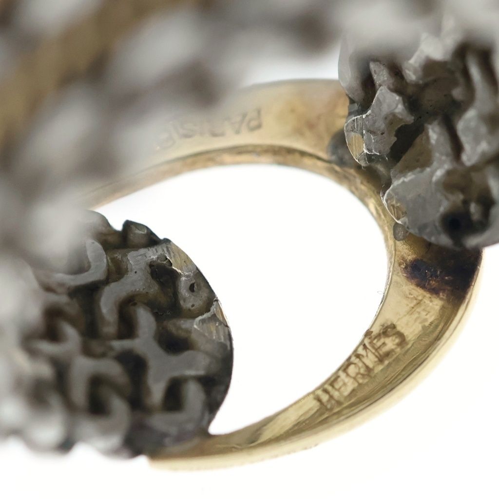 Hermes Vintage Sangled Ring Sangle de Gold Silver — view 5