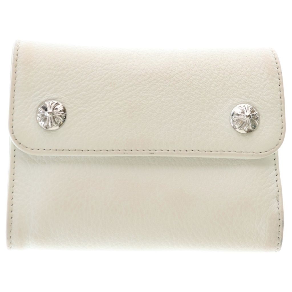 Chrome Hearts Wave Mini Leather Wallet White
