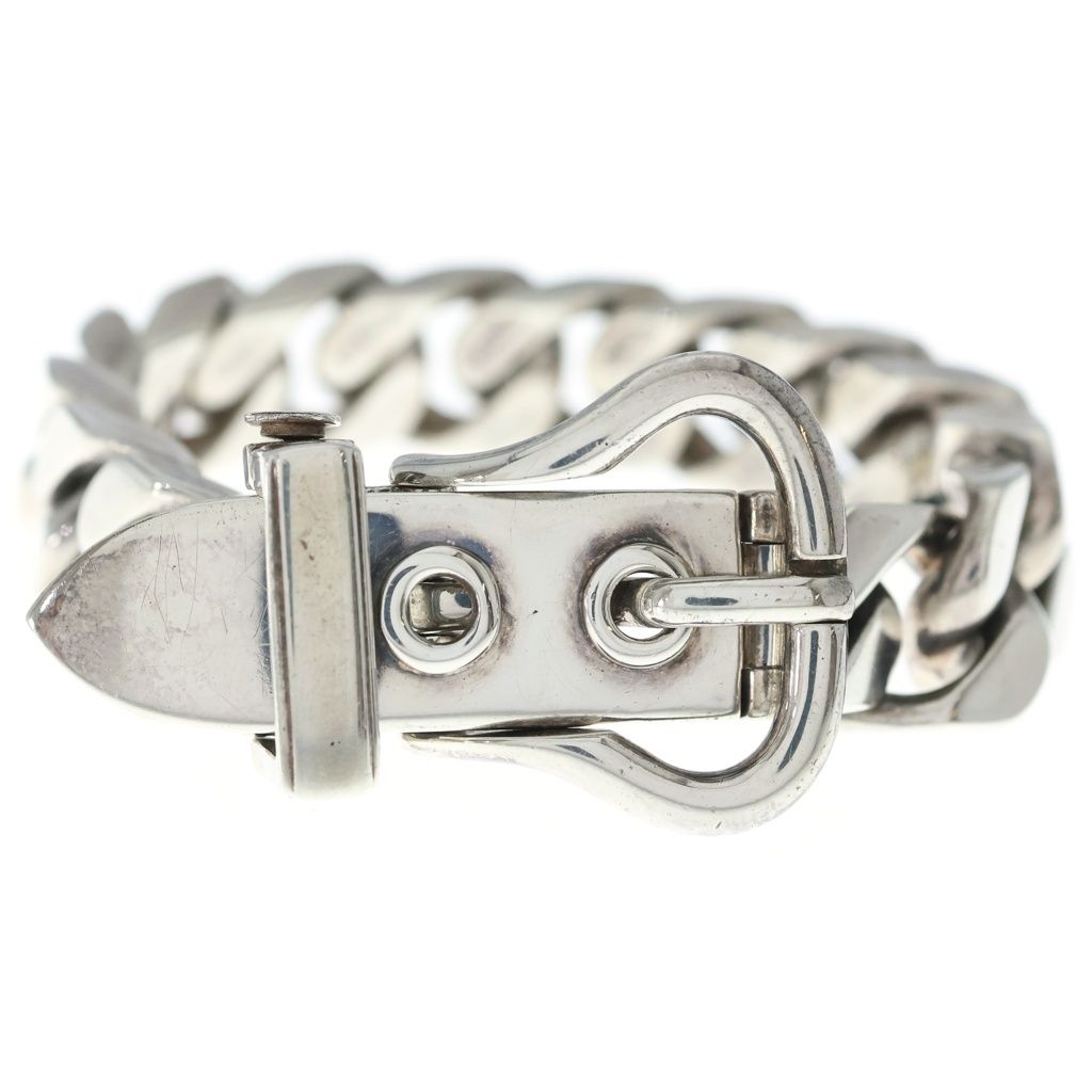 Hermes Vintage Boucle Selier GM Book le Cellier GM Bracelet Silver — view 4