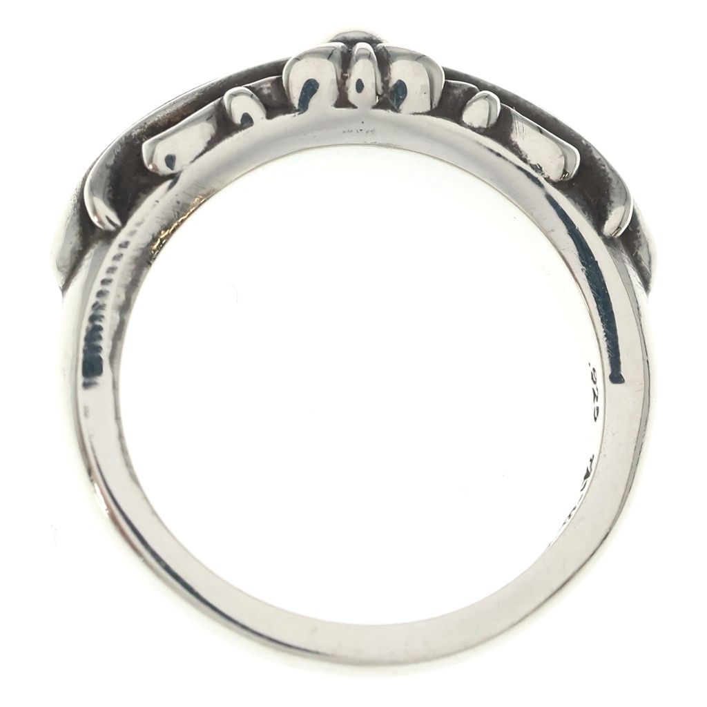 Chrome Hearts Baby Classic Floral Black Sling Silver Ring — view 6