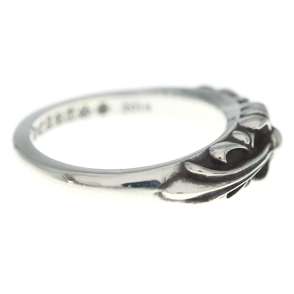 Chrome Hearts Baby Classic Floral Black Sling Silver Ring — view 3