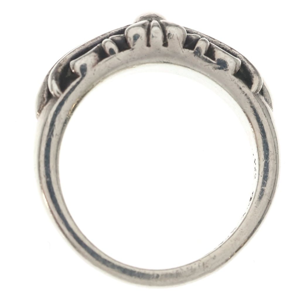 Chrome Hearts Baby Classic Floral Black Sling Silver Ring — view 6