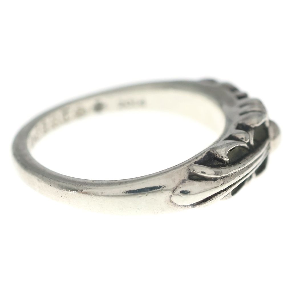 Chrome Hearts Baby Classic Floral Black Sling Silver Ring — view 3