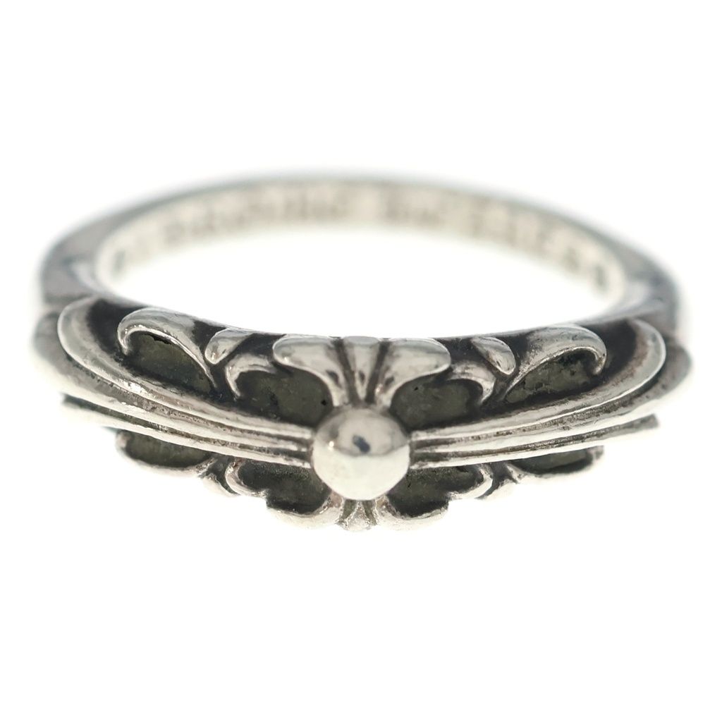 Chrome Hearts Baby Classic Floral Black Sling Silver Ring — view 4
