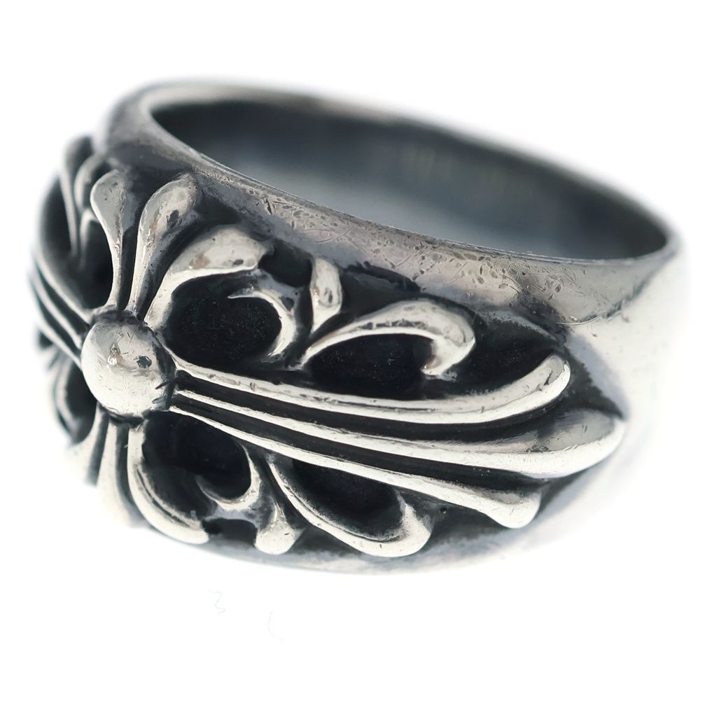 Chrome Hearts Flrl Crs Floral Cross Ring Silver