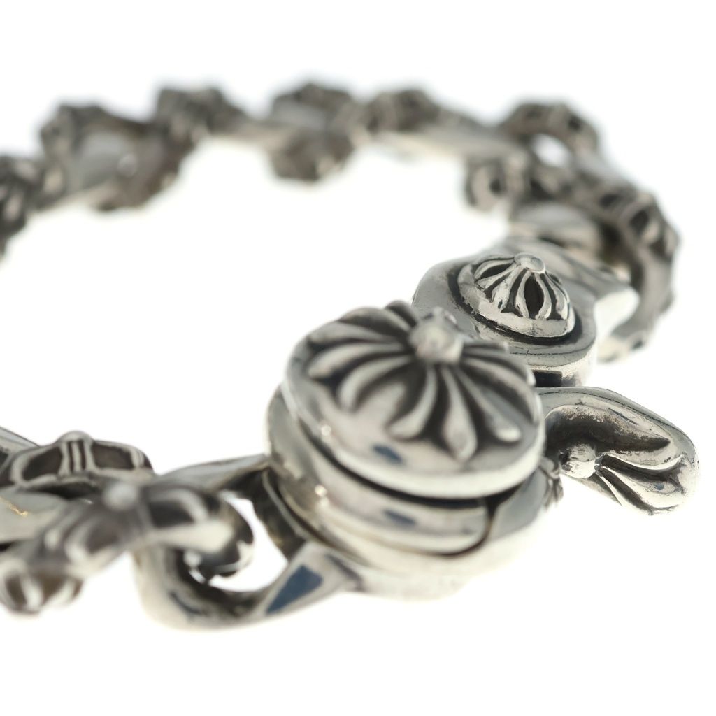 Chrome Hearts Fncy Chn Lnk Fancy Link Clip Bracelet 15 Links Silver — view 6