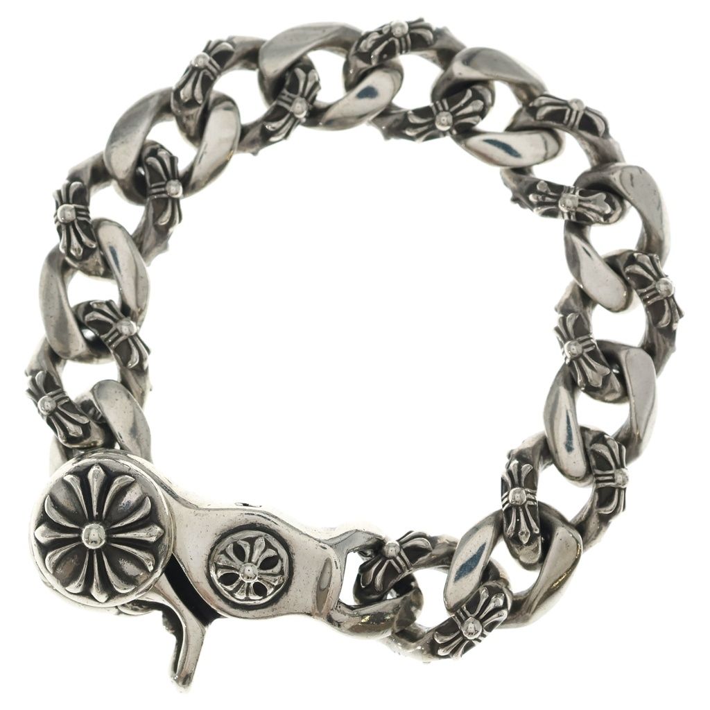 Chrome Hearts Fncy Chn Lnk Fancy Link Clip Bracelet 15 Links Silver