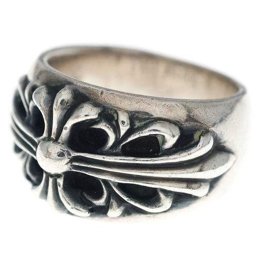 Chrome Hearts Flrl Crs Floral Cross Ring Silver