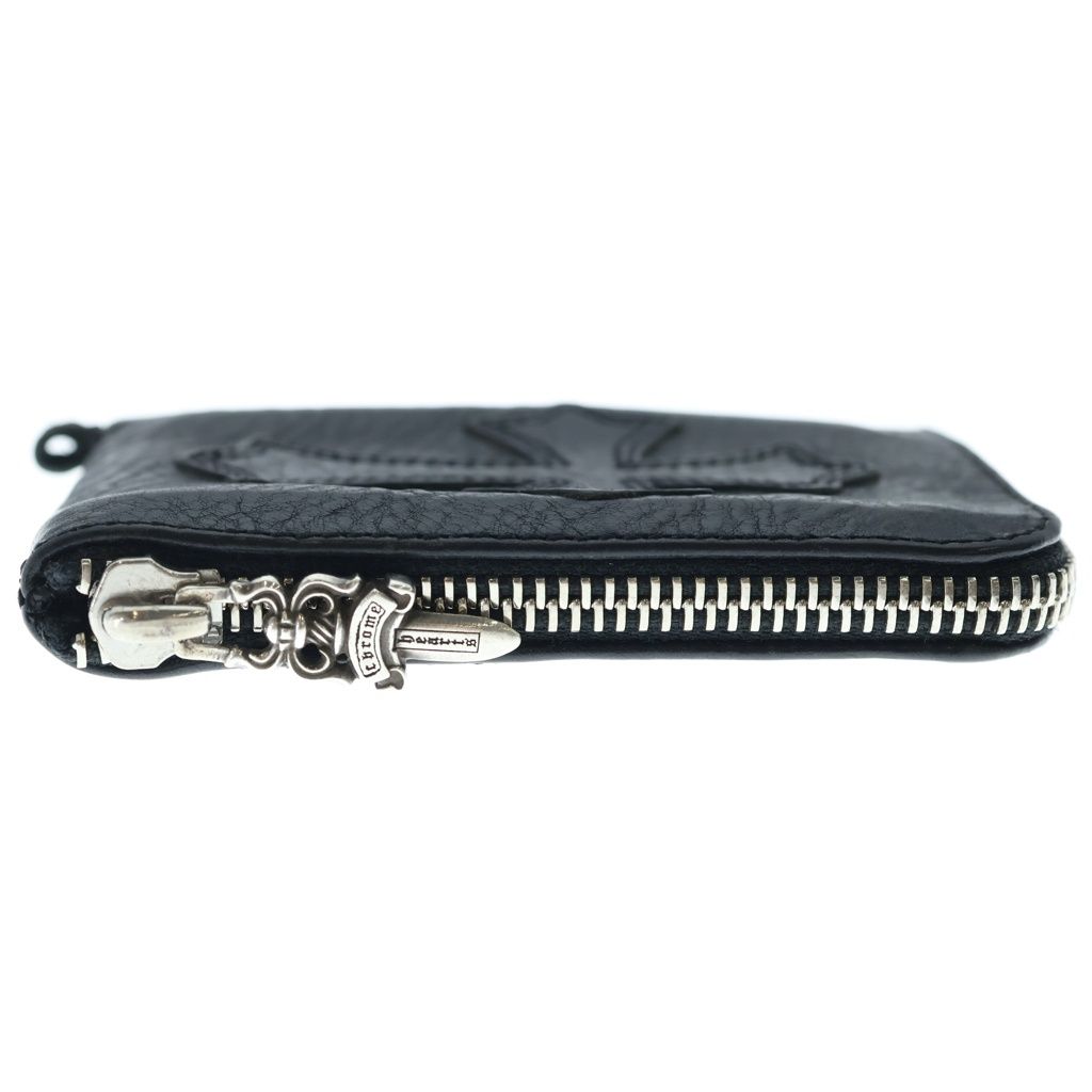 Chrome Hearts Tiny Zip with Cross Patch Daga Zip Leather Wallet Black — view 3
