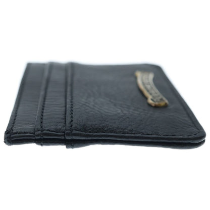 Chrome Hearts Double Side Leather Card Case Black with Scroll Label — view 3