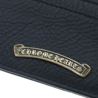 Chrome Hearts Double Side Leather Card Case Black with Scroll Label — view 5