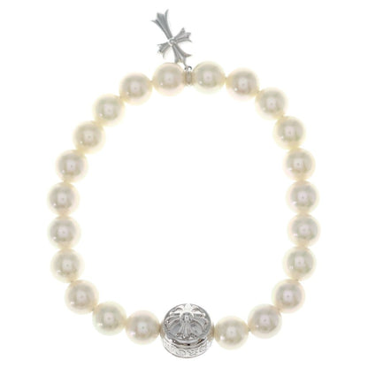 Chrome Hearts Mikimoto Pearl Baby Fat Charm Fat Cross Ball Beads Bracelet 18k — view 2