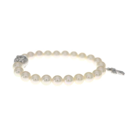 Chrome Hearts Mikimoto Pearl Baby Fat Charm Fat Cross Ball Beads Bracelet 18k — view 4