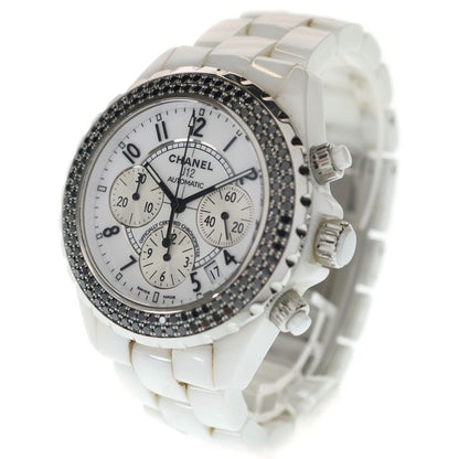 Chanel Black Diamond Bezel Chronograph White Dial Ceramic Automatic Winding — view 4