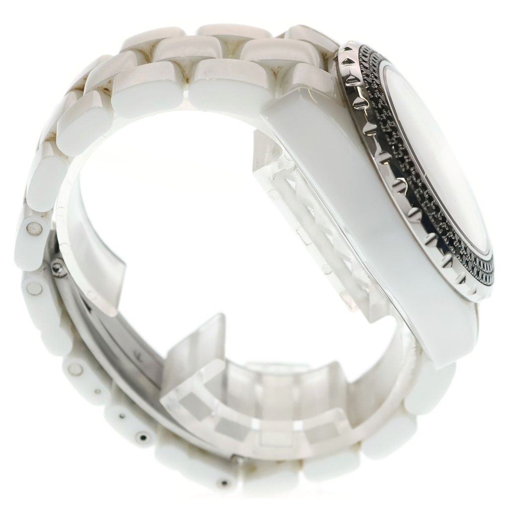 Chanel Black Diamond Bezel Chronograph White Dial Ceramic Automatic Winding — view 3