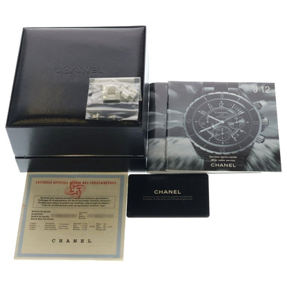 Chanel Black Diamond Bezel Chronograph White Dial Ceramic Automatic Winding — view 6