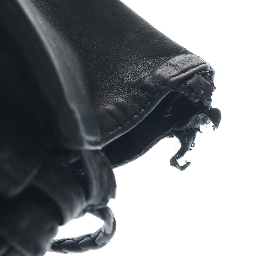 Chrome Hearts Drw Strng Sack BS Flare Drawstring Sac Leather Handbag Black — view 6