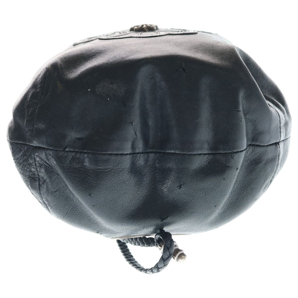 Chrome Hearts Drw Strng Sack BS Flare Drawstring Sac Leather Handbag Black — view 4