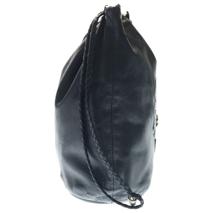 Chrome Hearts Drw Strng Sack BS Flare Drawstring Sac Leather Handbag Black — view 3