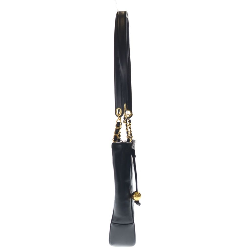 Chanel Quilted Lambskin Leather Cocobol Chain Tote Gold Black — view 3