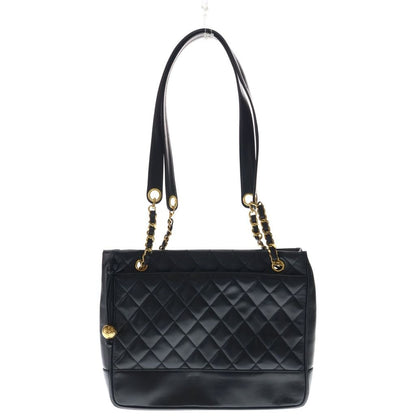 Chanel Quilted Lambskin Leather Cocobol Chain Tote Gold Black