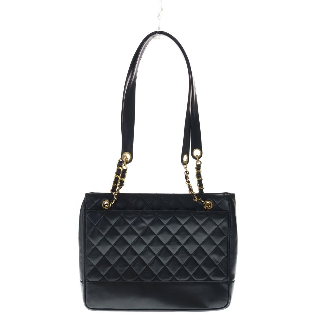 Chanel Quilted Lambskin Leather Cocobol Chain Tote Gold Black — view 2