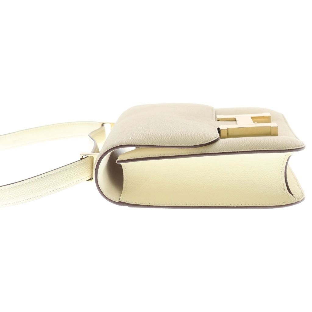 Hermes Constance 23 Cles Epsom Leather Shoulder Bag Champagne Gold Ivory — view 3