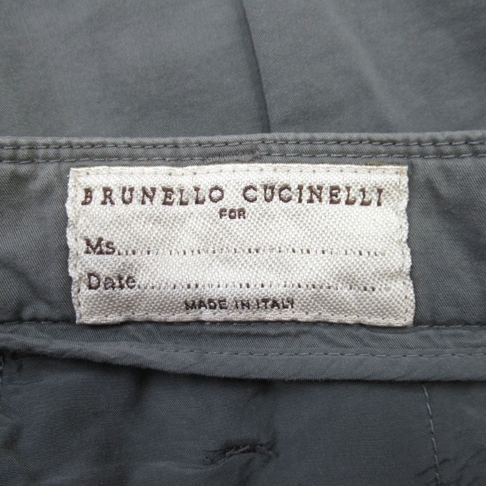 Brunello Cucinelli Cotton Tuck Pants Tapered Silhouette Trousers 40 Gray — view 5