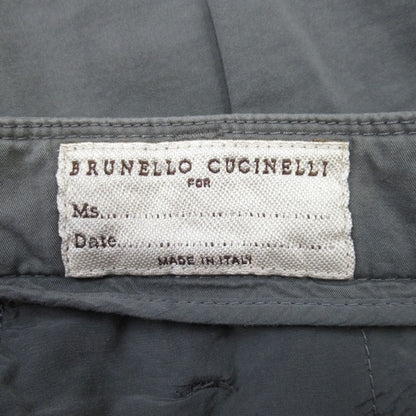Brunello Cucinelli Cotton Tuck Pants Tapered Silhouette Trousers 40 Gray — view 5