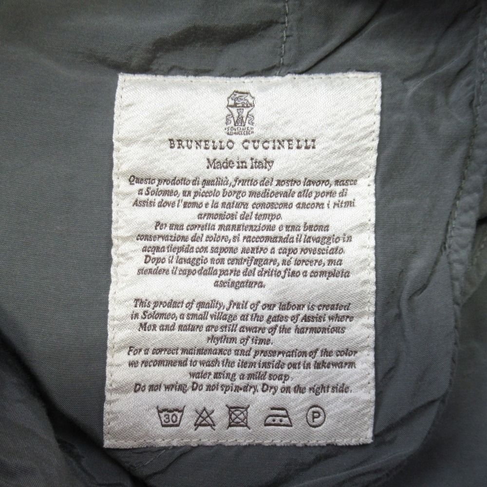 Brunello Cucinelli Cotton Tuck Pants Tapered Silhouette Trousers 40 Gray — view 6