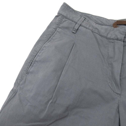 Brunello Cucinelli Cotton Tuck Pants Tapered Silhouette Trousers 40 Gray — view 3