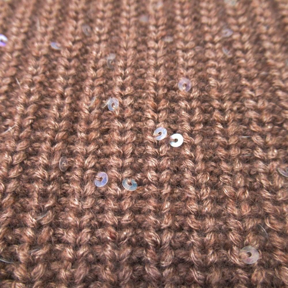 Brunello Cucinelli Sequin Cashmere Silk Knit Oversize Vest Sweater M Brown — view 3