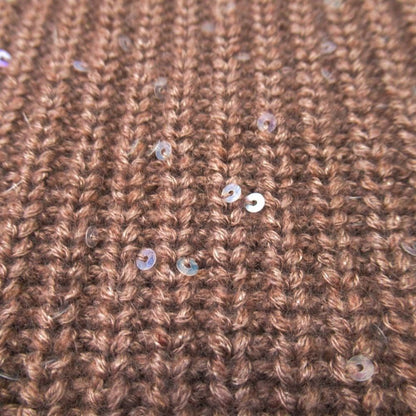 Brunello Cucinelli Sequin Cashmere Silk Knit Oversize Vest Sweater M Brown — view 3