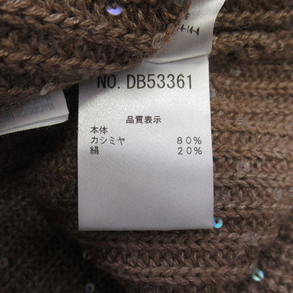 Brunello Cucinelli Sequin Cashmere Silk Knit Oversize Vest Sweater M Brown — view 6