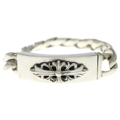 Chrome Hearts Vintage ID Floral Crs Cross ID Classic Link Bracelet Silver — view 4