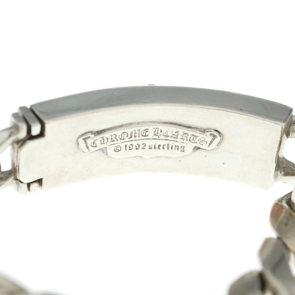 Chrome Hearts Vintage ID Floral Crs Cross ID Classic Link Bracelet Silver — view 5