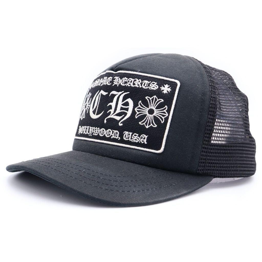 Chrome Hearts Rucker Cap CH Patch Mesh Truck Khaki Cap Hat Black