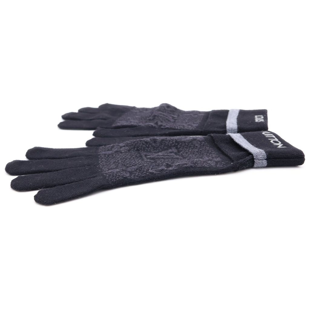 Louis Vuitton Monogram Eclipse Gloves Black — view 3