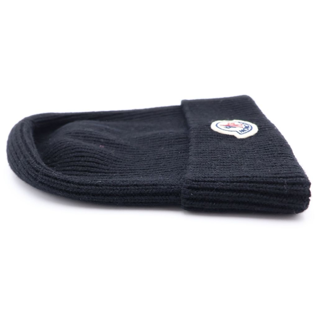 Moncler Wool Beanie Knit Hat Black — view 3