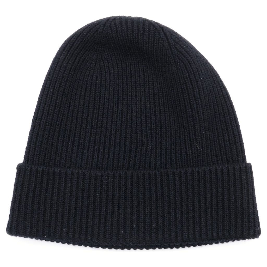 Moncler Wool Beanie Knit Hat Black — view 2