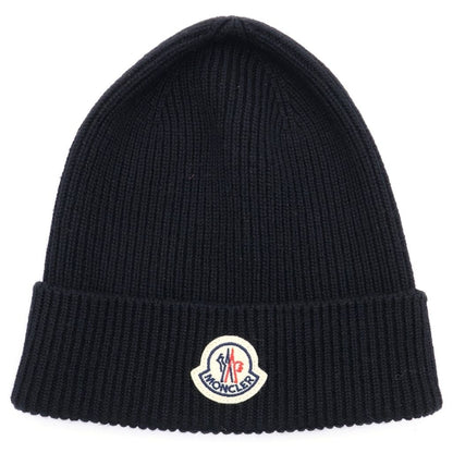 Moncler Wool Beanie Knit Hat Black