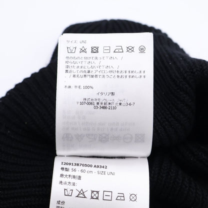 Moncler Wool Beanie Knit Hat Black — view 8