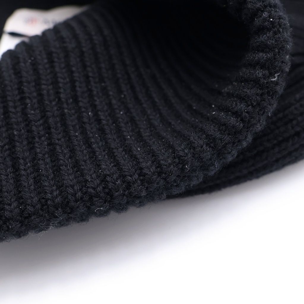 Moncler Wool Beanie Knit Hat Black — view 6