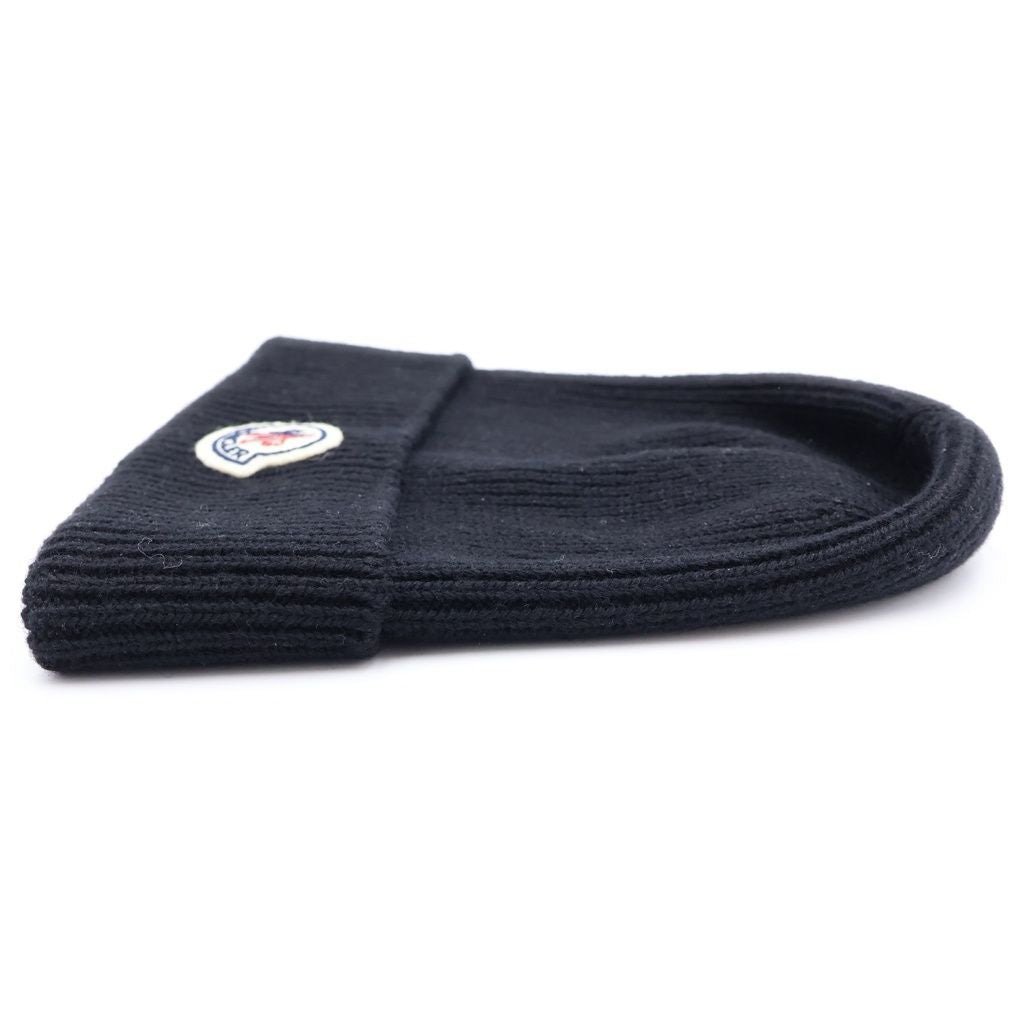 Moncler Wool Beanie Knit Hat Black — view 4