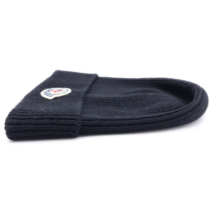 Moncler Wool Beanie Knit Hat Black — view 4
