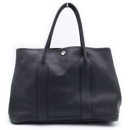 Hermes Garden Party PM Tote Black Negonda Leather Silver