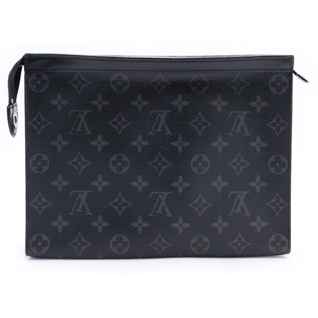 Louis Vuitton Monogram Eclipse Pochette Voyage Clutch Case Pouch Black Leather — view 2
