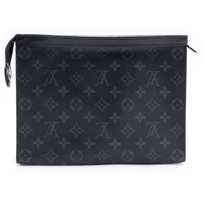Louis Vuitton Monogram Eclipse Pochette Voyage Clutch Case Pouch Black Leather — view 2