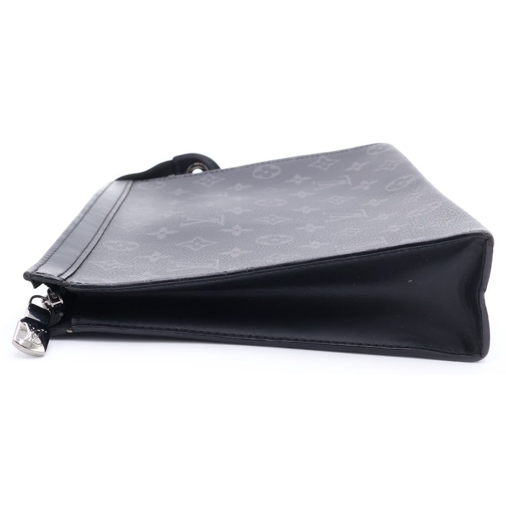 Louis Vuitton Monogram Eclipse Pochette Voyage Clutch Case Pouch Black Leather — view 3