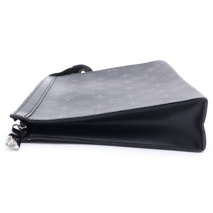 Louis Vuitton Monogram Eclipse Pochette Voyage Clutch Case Pouch Black Leather — view 3